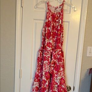 Source Unknown Pink Floral Midi Dress